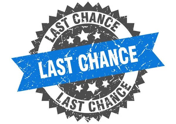 Last chance grunge stamp with blue band. last chance — Stock Vector
