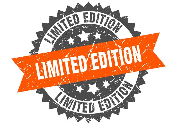 Limitowana edycja znaczka grunge z pomarańczową opaską. edycja limitowana — Wektor stockowy