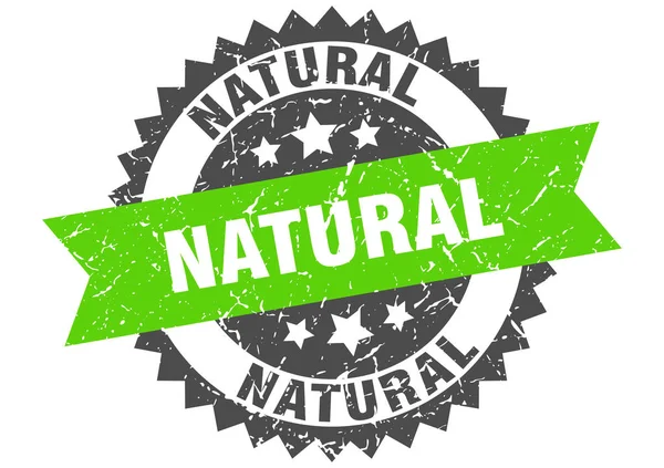 Sello grunge natural con banda verde. naturales — Archivo Imágenes Vectoriales