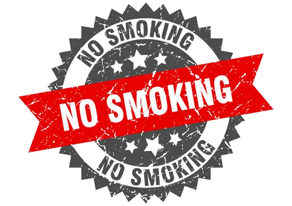 No smoking grunge stamp with red band. no smoking — Stock Vector