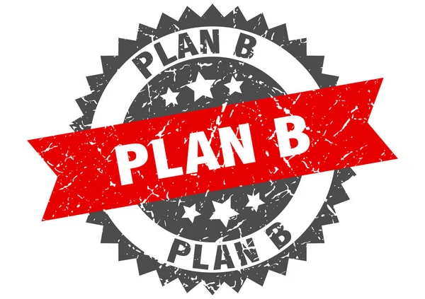 Plan b grunge stempel met rode band. Plan b — Stockvector