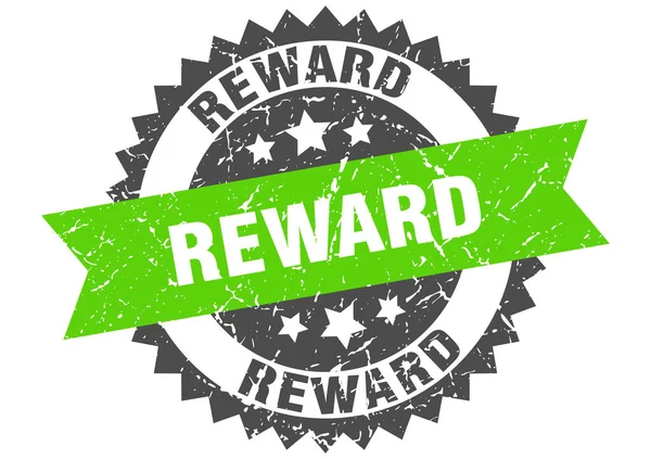 Recompensa selo grunge com faixa verde. recompensa —  Vetores de Stock