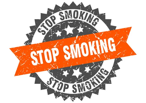 Перестань курить марку гранжа с оранжевой лентой. бросить курить — стоковый вектор
