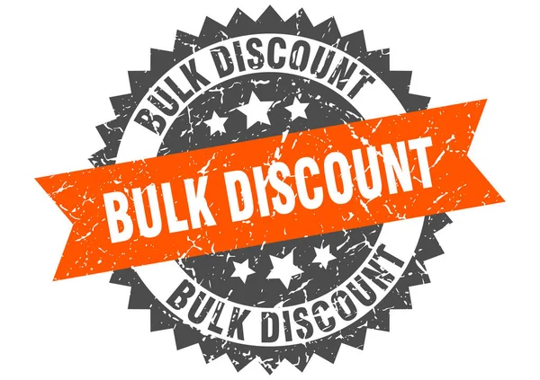 Bulk discount grunge stamp with orange band. bulk discount — Stock Vector
