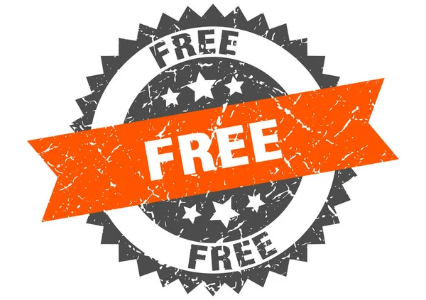 Timbre grunge gratuit avec bande orange. gratuit — Image vectorielle