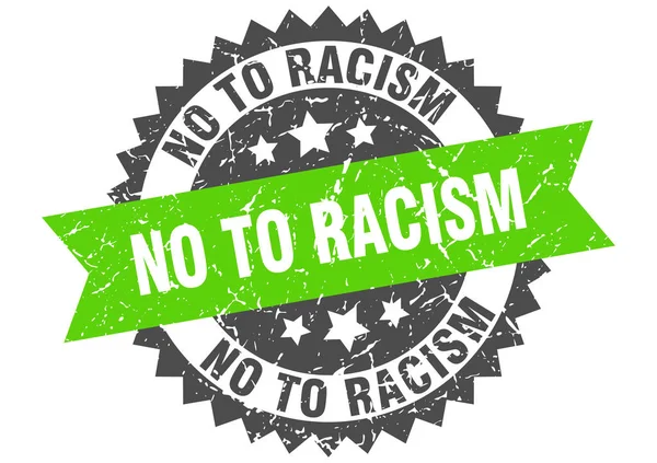 No al racismo sello grunge con banda verde. no al racismo — Archivo Imágenes Vectoriales