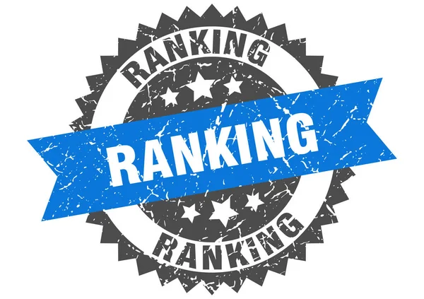 Sello grunge ranking con banda azul. clasificación — Vector de stock
