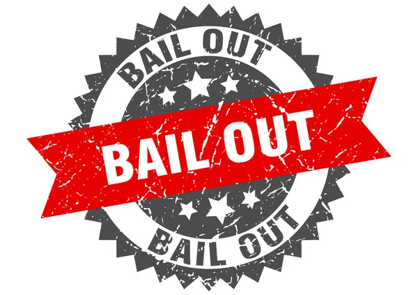 Bail out grunge stamp with red band. bail out — Stock Vector