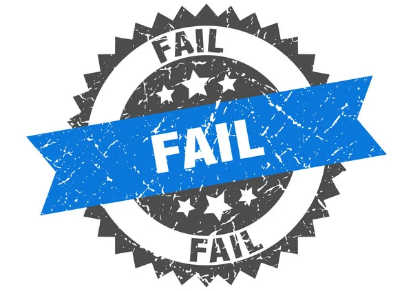 Fail Grunge Stempel mit blauem Band. Scheitern — Stockvektor