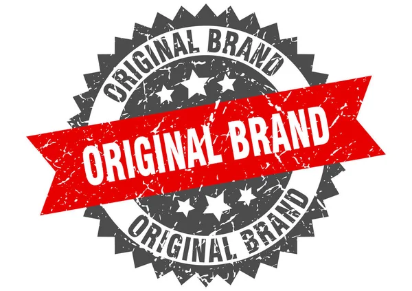 Marca original grunge selo com faixa vermelha. marca original — Vetor de Stock
