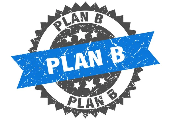 Plano b selo grunge com faixa azul. plano b — Vetor de Stock