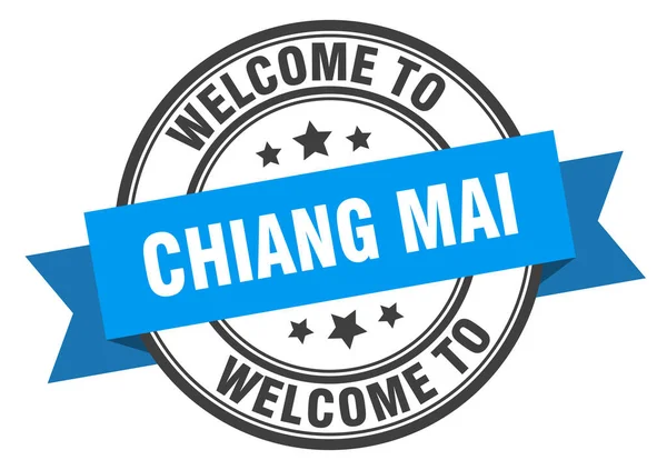 Timbro Chiang Mai. benvenuto a Chiang mai segno blu — Vettoriale Stock
