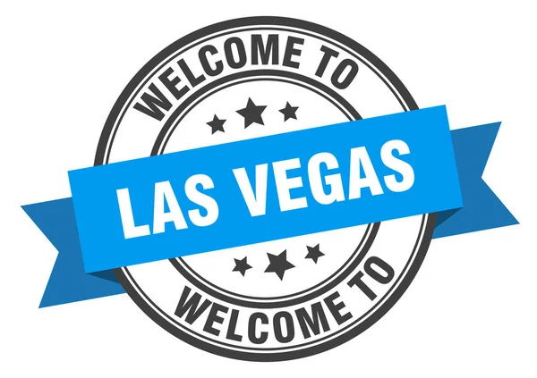 Timbre de Las Vegas. bienvenue à Las Vegas signe bleu — Image vectorielle