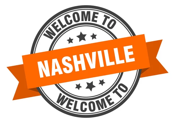 Nashville-stämpeln. Välkommen till Nashville orange skylt — Stock vektor