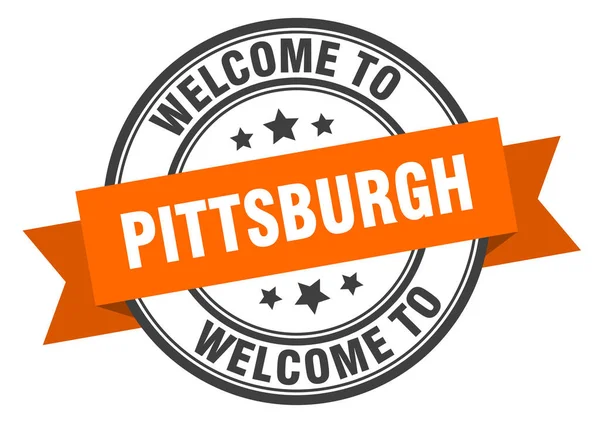 Pittsburgh stamp. welcome to Pittsburgh orange sign — Stock Vector