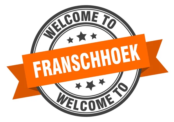 Franschhoek邮票 欢迎来到Franschhoek橙色标志 — 图库矢量图片