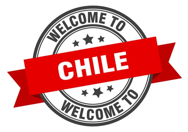 Chile stamp. welcome to Chile red sign — Stock Vector