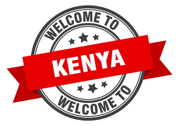 Kenya stamp. welcome to Kenya red sign — Stock Vector