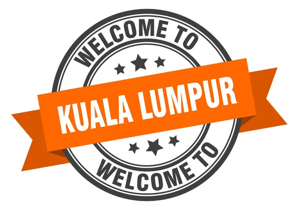 Kuala Lumpur pecsét. Üdvözöljük Kuala Lumpur narancssárga jel — Stock Vector