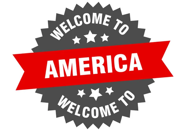 Amerika-Zeichen. willkommen zu america red vigner — Stockvektor