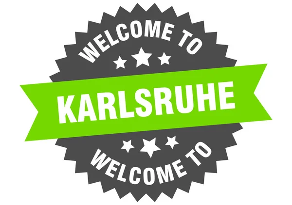 Karlsruhe imzası. Karlsruhe yeşil çıkartmasına hoş geldiniz. — Stok Vektör