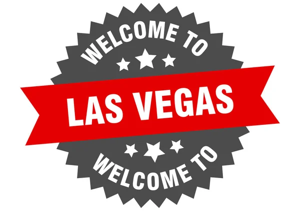 Panneau Las Vegas. autocollant rouge de bienvenue à Las Vegas — Image vectorielle