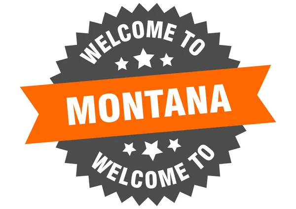 Montana sign. welcome to Montana orange sticker — ストックベクタ