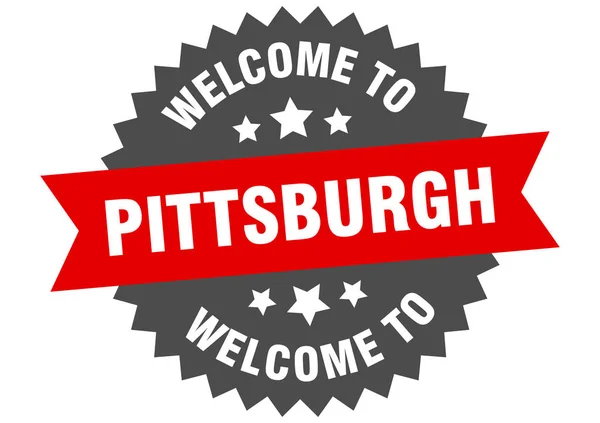 Pittsburgh sign. welcome to Pittsburgh red sticker — ストックベクタ