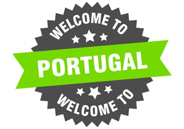 Firma Portogallo. benvenuto in Portogallo adesivo verde — Vettoriale Stock