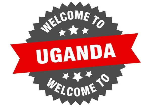 Uganda sign. welcome to Uganda red sticker — Stock Vector