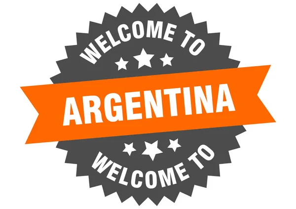 Argentina sign. welcome to Argentina orange sticker — Stock Vector