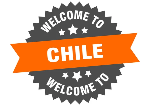 Chile sign. welcome to Chile orange sticker — Stock Vector