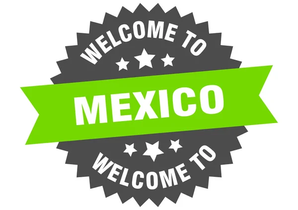 Mexico sign. welcome to Mexico green sticker — ストックベクタ