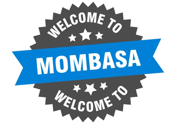 Mombasa teken. welkom bij Mombasa blue sticker — Stockvector