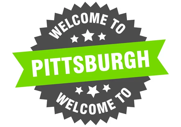 Pittsburgh sign. welcome to Pittsburgh green sticker — Stock Vector