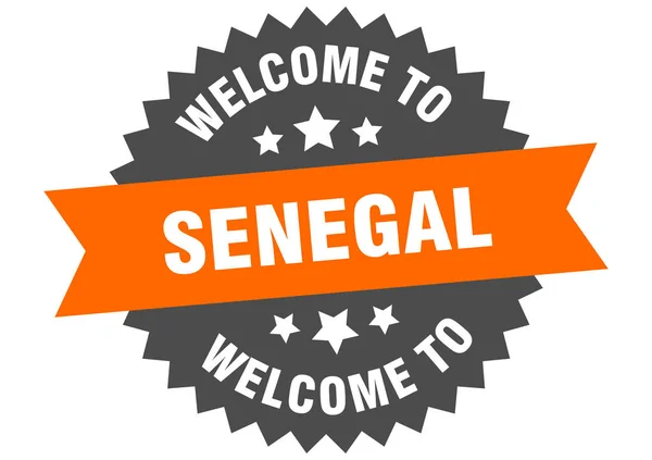 塞内加尔签署。 欢迎来到塞内加尔橙色贴纸 — 图库矢量图片