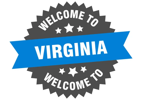 Virginia sign. welcome to Virginia blue sticker — Stock Vector