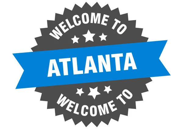 Firma Atlanta. benvenuto a Atlanta adesivo blu — Vettoriale Stock