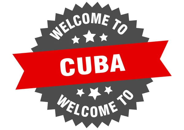 Cuba sign. welcome to Cuba red sticker — ストックベクタ