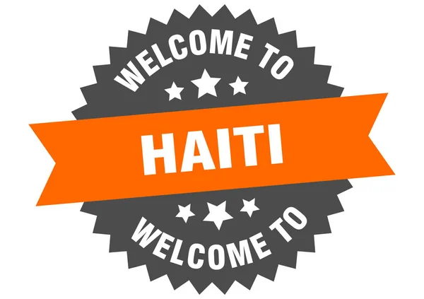 Haiti sign. welcome to Haiti orange sticker — Stock Vector