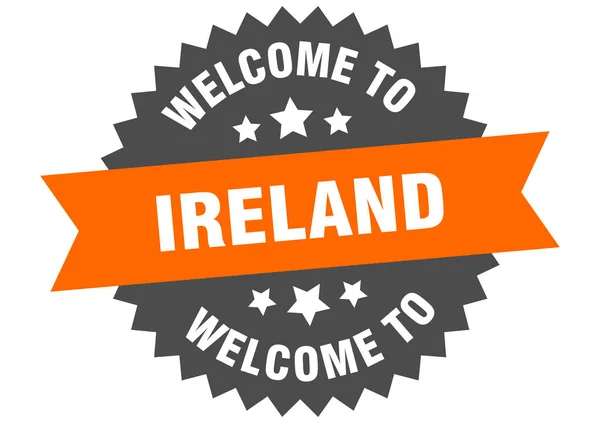 爱尔兰签署。 欢迎来到爱尔兰橙色贴纸 — 图库矢量图片