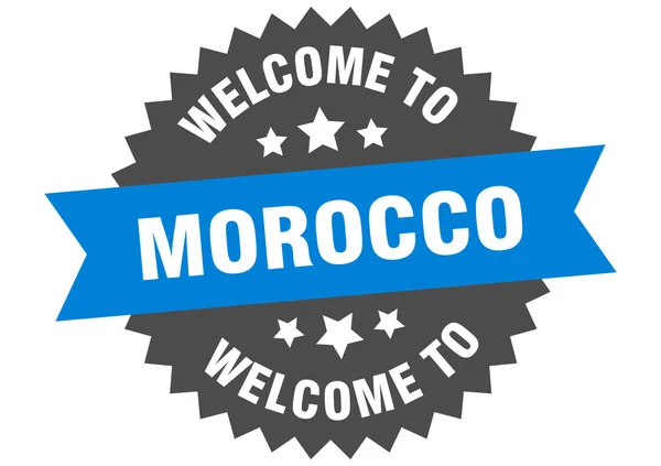 Morocco sign. welcome to Morocco blue sticker — Stock Vector