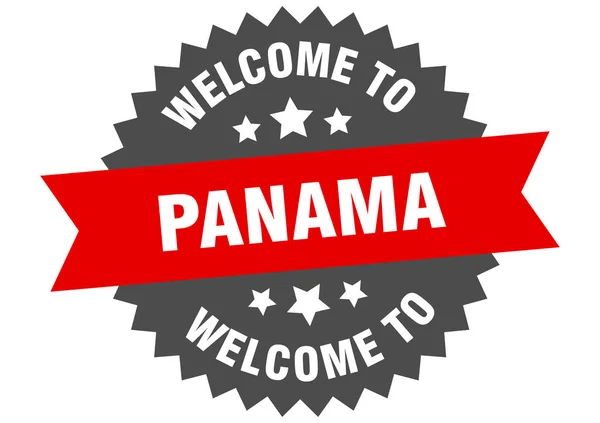 Panneau Panama. autocollant rouge Panama bienvenue — Image vectorielle