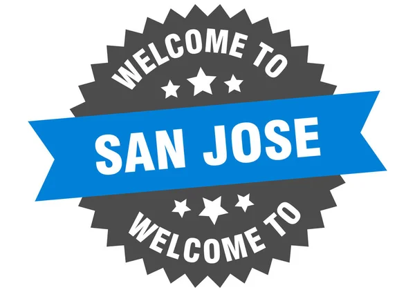 San Jose sign. welcome to San Jose blue sticker — Stock Vector