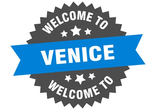 Venice sign. welcome to Venice blue sticker — Stock Vector