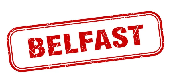 Belfasti bélyegző. Belfast vörös grunge izolált jel — Stock Vector