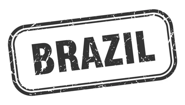 Brazilië stempel. Brazilië zwart grunge geïsoleerd bord — Stockvector