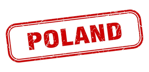 Polen stempel. Polen rood grunge geïsoleerd bord — Stockvector