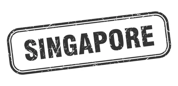 Singapurski znaczek. Singapur czarny grunge izolowany znak — Wektor stockowy