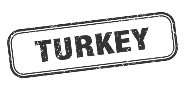 Turkey stamp. Turkey black grunge isolated sign — Stock Vector